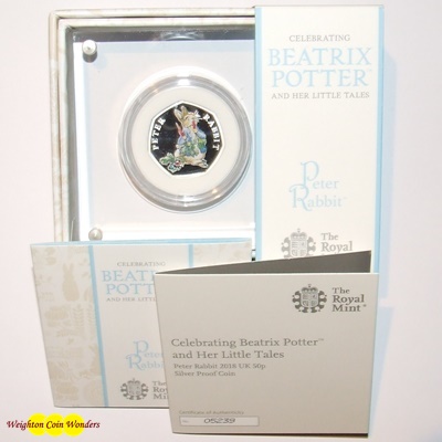 2018 Silver Proof 50p - Peter Rabbit